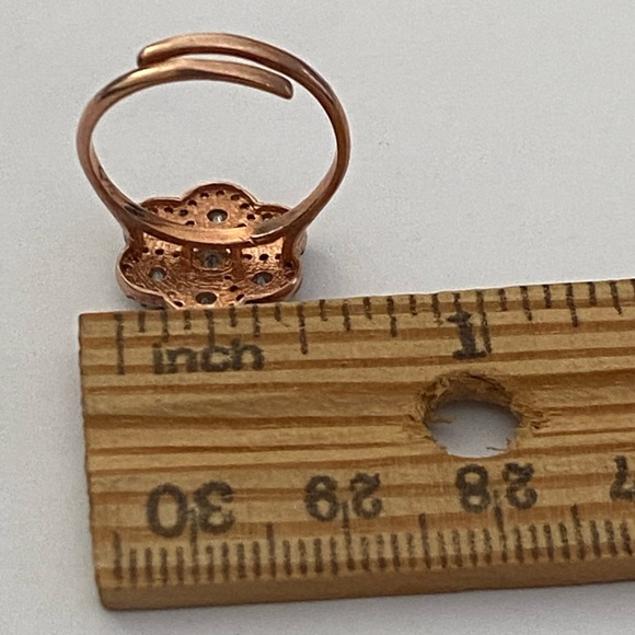 925 Silver ring cz stones 14k rose gold plated - Picture 2 of 5